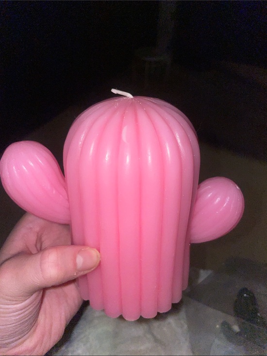 Other - Large Pink, Cactus Shaped Candle Statement & Personality Piece